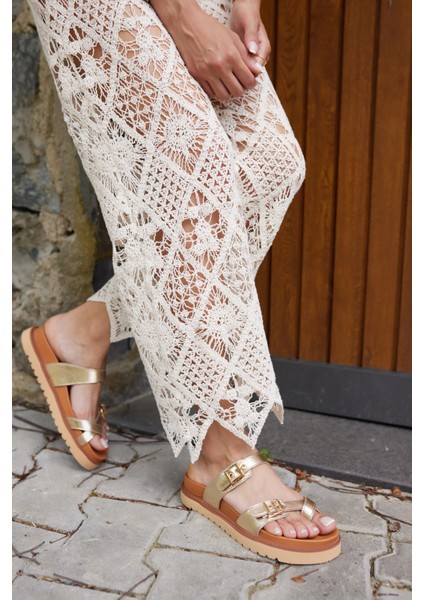 Neretto Kadın Taba Gercek Deri Suet Eva Taban Terlık