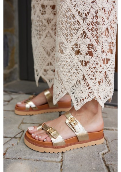 Neretto Kadın Taba Gercek Deri Suet Eva Taban Terlık