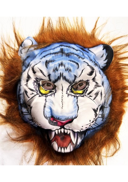 Mdb Kahverengi Saçlı Peluş Köpek Kurt Kaplan Maskesi 34 No