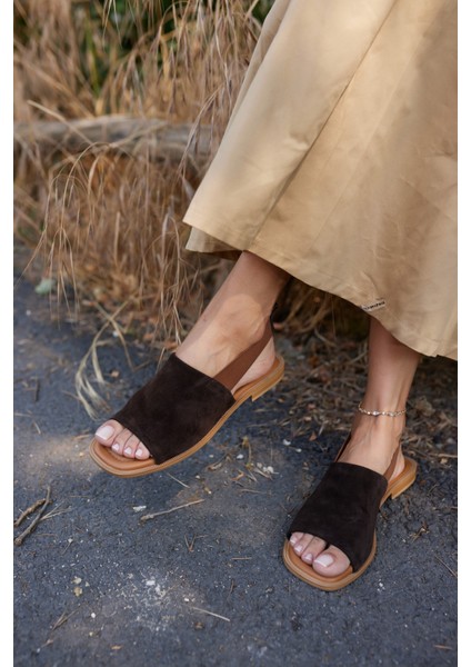 Raggio Kadin Kahve Suet Lastık Detay Terlik fiyatları