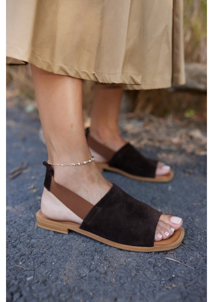 Raggio Kadin Kahve Suet Lastık Detay Terlik fırsatları