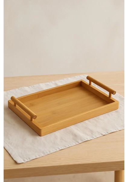 Küçük Bambu Dikdörtgen Servis Tepsisi 23,5×35 cm fiyatları