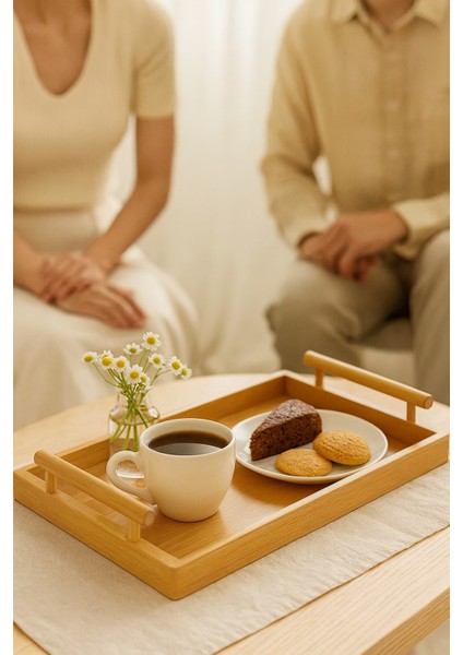 Küçük Bambu Dikdörtgen Servis Tepsisi 23,5×35 cm