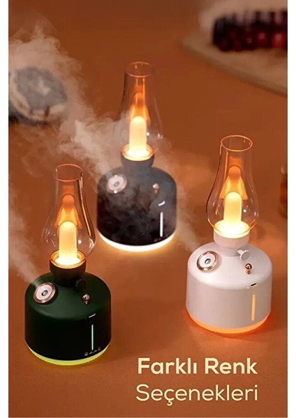 Vintage Alev Efektli Gece Lambalı Hava Nemlendirici – Ayarlanabilir Işık ve Buhar Gücü fiyatları