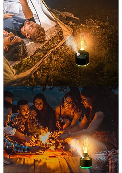 Vintage Alev Efektli Gece Lambalı Hava Nemlendirici – Ayarlanabilir Işık ve Buhar Gücü indirimleri