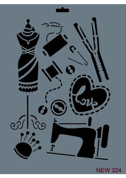 Rich New Seri N324 Stencil 35X25 cm