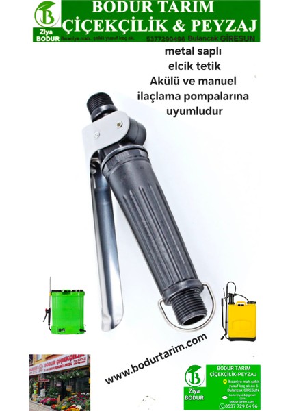 Bulancak 16 Lt Akülü & Manuel ilaçlama Pompasının metal saplı Elçik Tetik