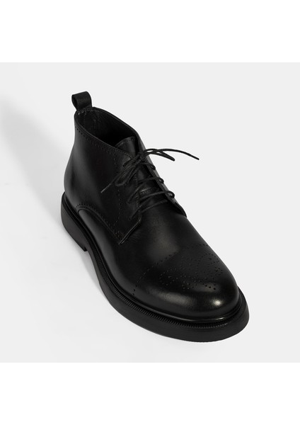 Erkek Siyah Bağcıklı Deri Bot indirimleri