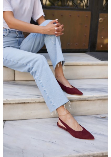 Vera Kadın Taba Gercek Suet Mını Topuklu Slıngback Ayakkabi modelleri