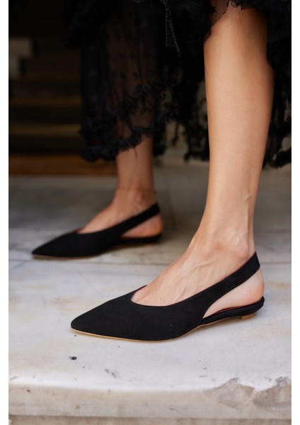 Vera Kadın Taba Gercek Suet Mını Topuklu Slıngback Ayakkabi
