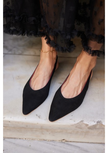 Vera Kadın Taba Gercek Suet Mını Topuklu Slıngback Ayakkabi