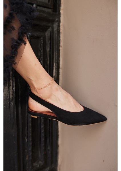 Vera Kadın Taba Gercek Suet Mını Topuklu Slıngback Ayakkabi