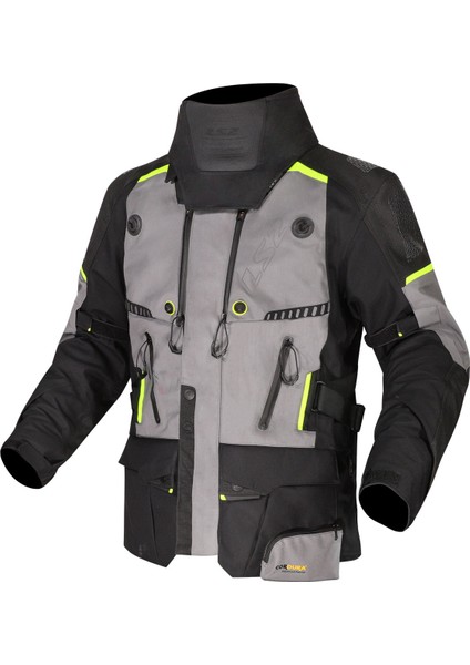 Apollo 4 Mevsim Motosiklet Montu Siyah-Gri-Neon Sarı