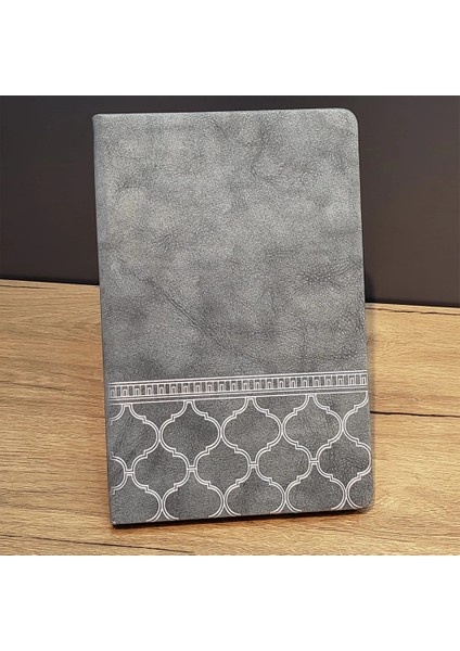 Mdb Desenli Gri Renk Deri Defter