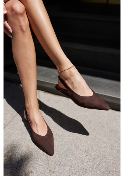 Vera Kadın Taba Gercek Suet Mını Topuklu Slıngback Ayakkabi fırsatları