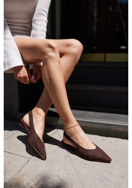 Vera Kadın Taba Gercek Suet Mını Topuklu Slıngback Ayakkabi indirimleri