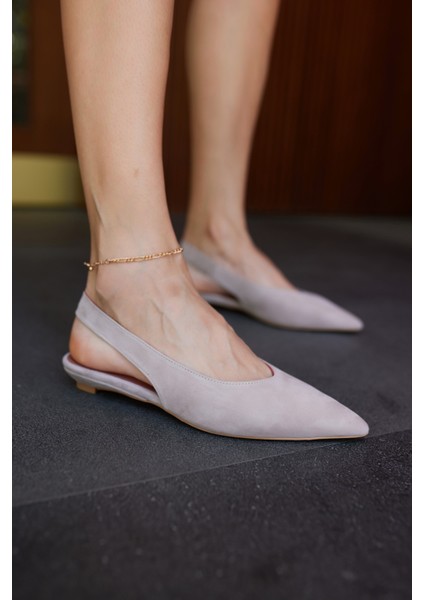 Vera Kadın Taba Gercek Suet Mını Topuklu Slıngback Ayakkabi