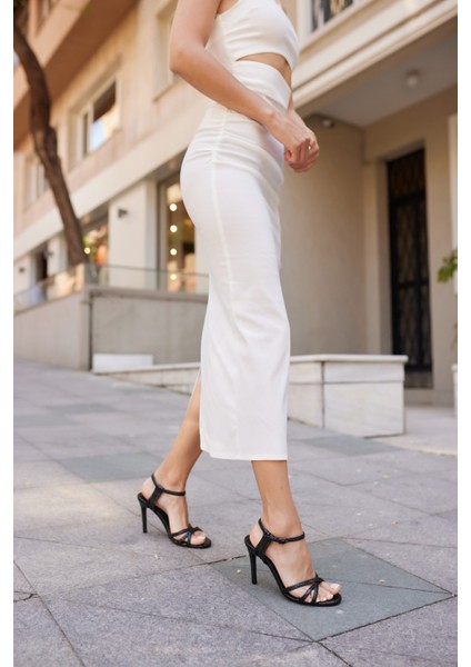 Chuki Kadın Gumus Bantlı Topuklu Sandalket fiyatları