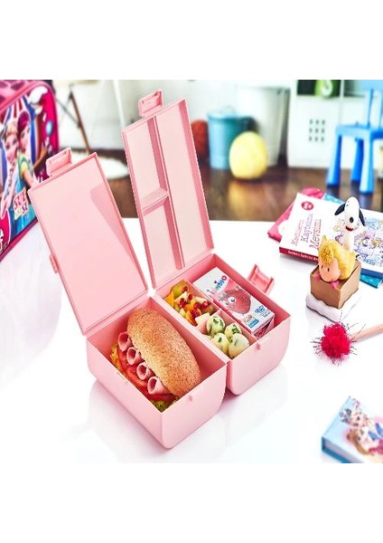 Mdb Çift Kapaklı Bölmeli Beslenme Kabı