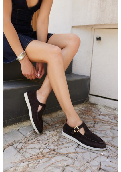 Orbita Kadin Lacivert Gercek Deri Suet Loafer Ayakkabi modelleri