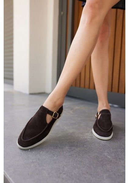 Orbita Kadin Lacivert Gercek Deri Suet Loafer Ayakkabi indirimleri