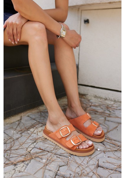 Primo Kadın Mavi Gercek Suet Eva Terlık