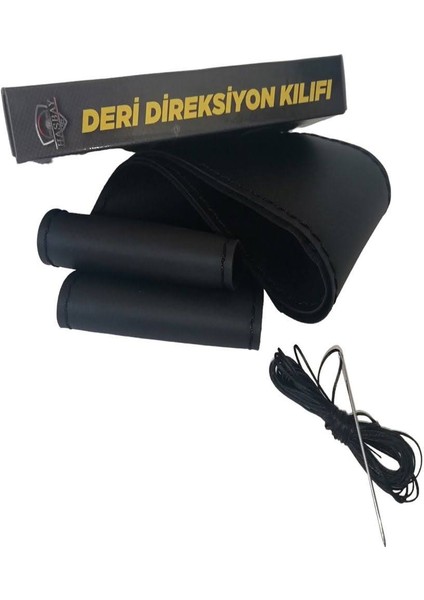 Dikişli Direksiyon Kılıfı Gri Deri Siyah Deri Siyah Dikişli Belde Bmc Otobüs Için fırsatları