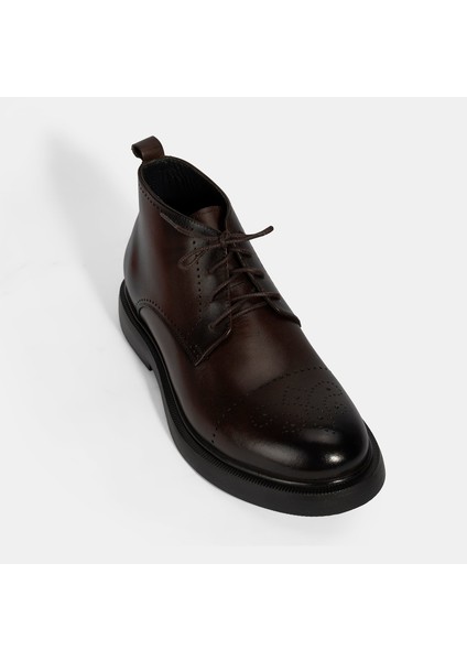 Erkek Kahve Bağcıklı Deri Bot indirimleri