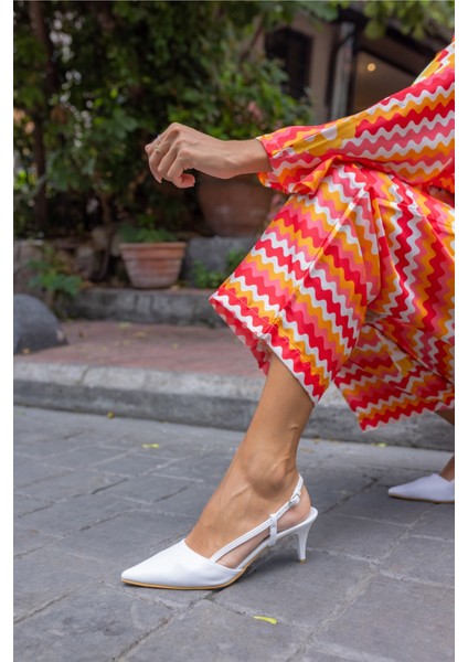 Sonıa Kadın Beyaz Topuklu Sandalet