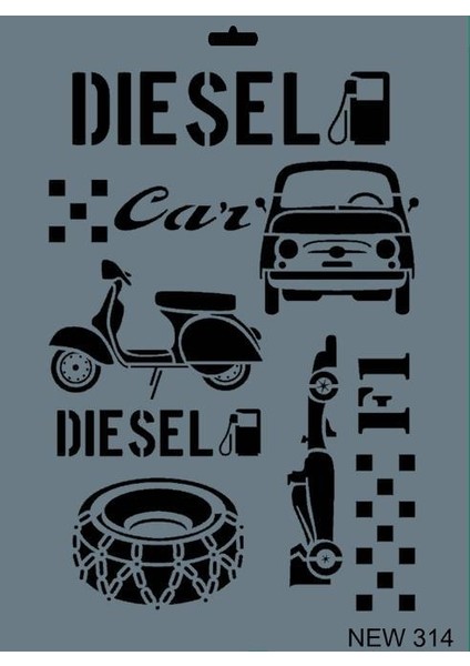 Rich New Seri N314 Stencil 35X25 cm