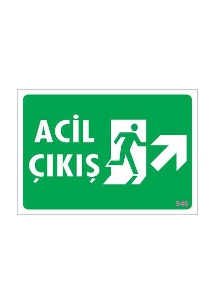 Acil Çıkış Uyarı Levhası 17,5X25 Kod 946