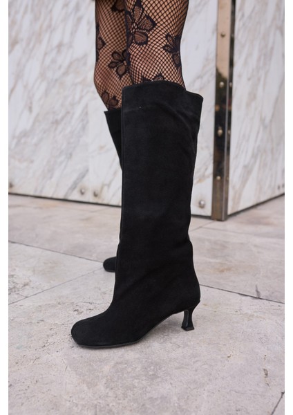 Roksana Kadın Kahve Gercek Deri Suet Çizme fırsatları