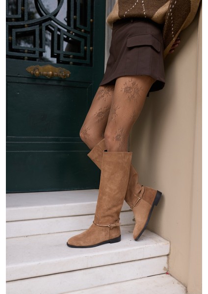 Elvira Kadın Taba Tutun Gercek Suet Toka Detay Çizme modelleri