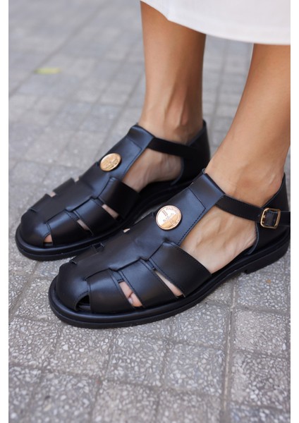 Acerbi Kadin Tutun Taba Gercek Deri Suet Oxford Sandalet modelleri