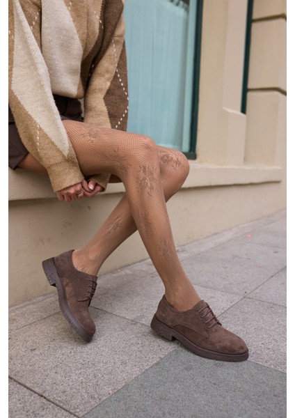 Lech Kadın Kahve Gercek Suet Loafer Bagcıklı Ayakkabi