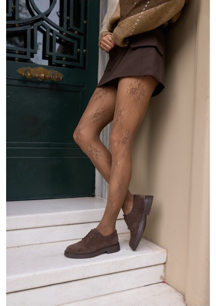 Lech Kadın Kahve Gercek Suet Loafer Bagcıklı Ayakkabi