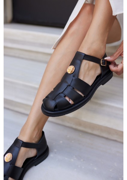 Acerbi Kadin Tutun Taba Gercek Deri Suet Oxford Sandalet