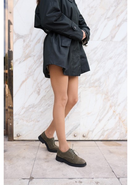 Lech Kadın Kahve Gercek Suet Loafer Bagcıklı Ayakkabi