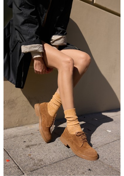 Lech Kadın Kahve Gercek Suet Loafer Bagcıklı Ayakkabi