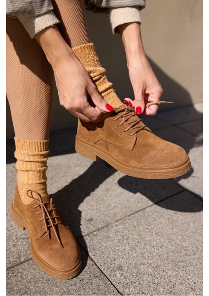 Lech Kadın Kahve Gercek Suet Loafer Bagcıklı Ayakkabi indirimleri