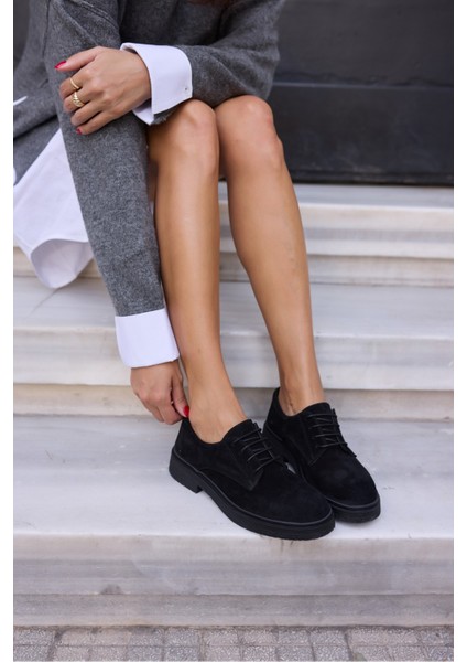 Lech Kadın Kahve Gercek Suet Loafer Bagcıklı Ayakkabi