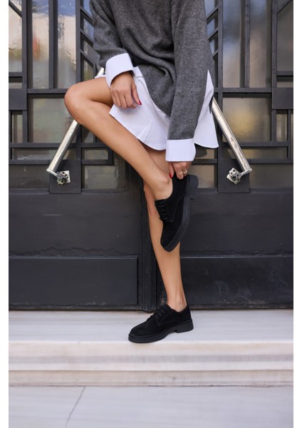 Lech Kadın Kahve Gercek Suet Loafer Bagcıklı Ayakkabi