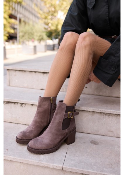 Karol Kadın Siyah Gercek Deri Kalin Topuklu Bot fırsatları