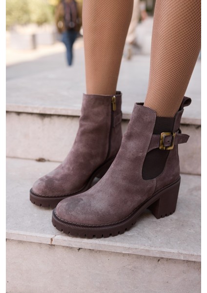 Karol Kadın Siyah Gercek Deri Kalin Topuklu Bot indirimleri