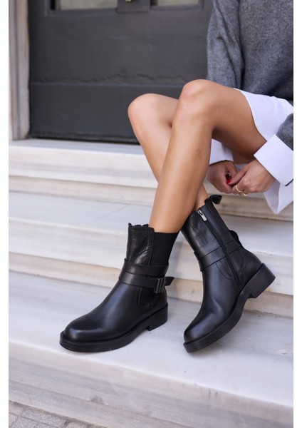 Oskar Kadın Siyah Gercek Deri Bot indirimleri
