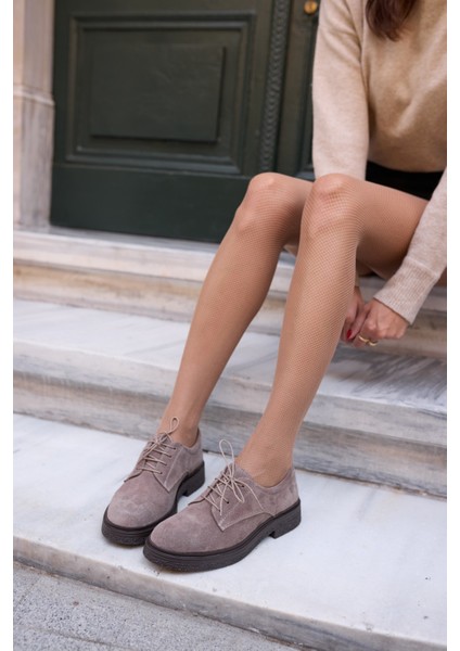 Lech Kadın Kahve Gercek Suet Loafer Bagcıklı Ayakkabi