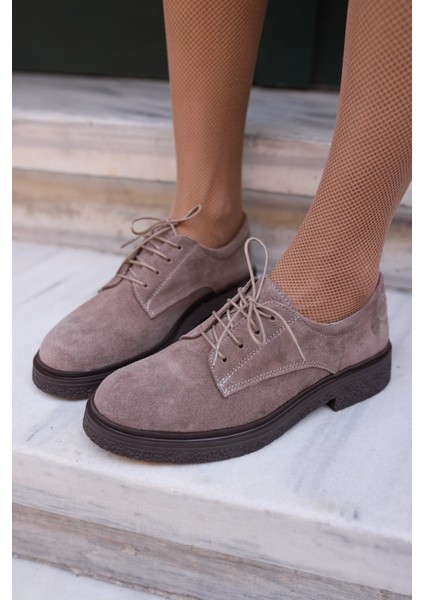Lech Kadın Kahve Gercek Suet Loafer Bagcıklı Ayakkabi