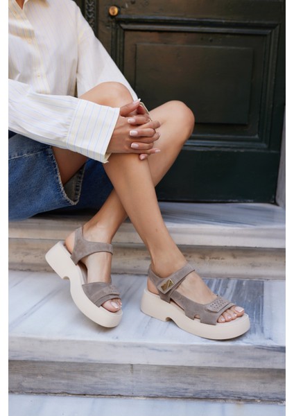 Corea Kadın Siyah Gercek Deri Sandalet