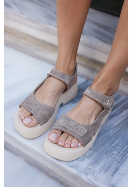 Corea Kadın Siyah Gercek Deri Sandalet