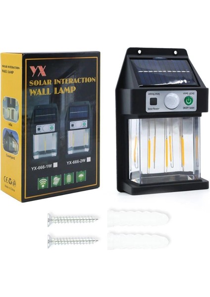 Mdb Güneş Enerjili Hareket Sensörlü Duvar Lambası